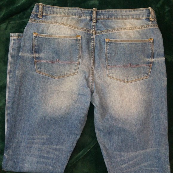 ASOS Distressed Denim Blue Jeans Sz 34 - Picture 10 of 13